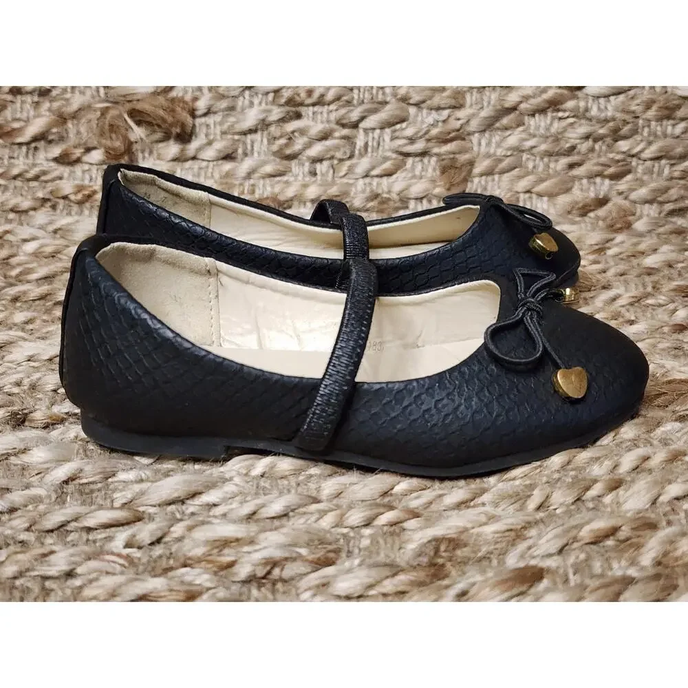 Capelli Toddler Girls Black Ballet Flats Size 8 Slip-On Shoes
